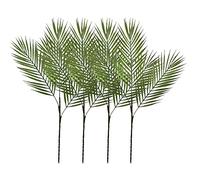 Aisamco 4 Piezas de arbusto de Hoja de Palma Tropical Artificial Planta con 3 Hojas de plástico Verde Planta de Palma Areca 68 cm de Alto para Acento de vegetación Tropical Arreglo Floral