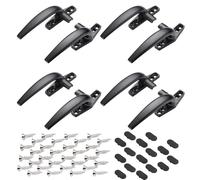Aisamco 8 Pcs Manijas de Bloqueo de Ventana, Cerraduras de Ventana de Aleación de Aluminio Universal con Tornillos de Fijación, 4 Mano Izquierda y 4 Mano Derecha, Negro