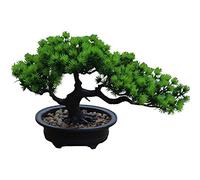 Aisamco Artificial Bonsai Tree Fake Plant Decoration Plantas Artificiales en macetas de la casa Japanese Pine Bonsai Plant 19 cm de Altura 34 cm de Ancho para la decoración del hogar Escritorio