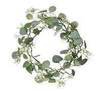 Aisamco Artificial Silver Dollar Eucalyptus Leaves Mix Gypsophila Garland Fake Hanging Eucalyptus Leaf Baby Breath Flower Garland 1.7m de Largo para centros de Mesa Decoración