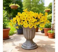 Aisamco Flores de Seda Artificiales para decoración al Aire Libre, 12 Paquetes de Flores de imitación Morning Glory Plantas Falsas Resistentes a los Rayos UV para Jardinera, Porche, Patio