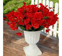 Aisamco Flores de Seda Artificiales para decoración al Aire Libre, 12 Paquetes de Flores de imitación Morning Glory Plantas Falsas Resistentes a los Rayos UV para Jardinera, Porche, Patio