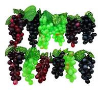 Aisamco Paquete de 12 Uvas Artificiales Surtidas Racimos de UVA Esmerilada UVA de Goma con 4 Tamaños para Favores Vintage Decoración de Vino de Frutas Faux Fruit Props