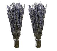 Aisamco Paquete de 2 Flores secas de Lavanda Natural, 40 cm de Largo, Flores secas Naturales para el hogar, Boda, decoración de Flores