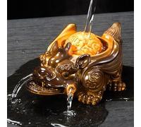 Aisamco Tea Pet Pixiu Figurine,Lindo Adorno de Té Kung Fu,Teapet Chino Que Cambia de Color,Encanto de Buena Suerte Feng Shui,Decoración para Escritorio de Mesa de Té