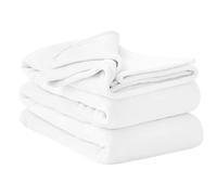 Aisbo - Manta polar de franela tamaño queen size para la cama o el sofá, suave, caliente, cómoda y versátil (220 x 240 cm, color blanco)