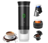 Aischens Cafetera Espresso Portátil Mini,Cafetera de Viaje Eléctrica con Calentamiento para Coche y USB-C,Compatible con Cápsulas NS y Café Molido,Máquina de Café Pequeña para Acampada y Senderismo