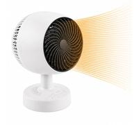 Aischens Calefactor PTC Cerámico 1200W con Oscilación 160°，Blanco | Mini Estufa de Mesa, Silencioso Protección Volcado, Protección Sobrecalentamiento Para Oficina