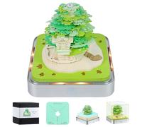 Aischens Calendario 3D 2026, Calendario da Mesa 3D Árbol con Luces LED, 3D Memo Pad, 3D Bloc de Notas de Arte, Escultura de Papel Creativa, Reglo Original DIY para Decoración de Hogar Navidad