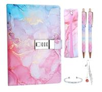 Aischens Diario Secreto Niñas, Set de Diario con Candado para Niñas, Cuaderno Secreto con Cerradura incluye Estuche, Bolígrafos, Marcapáginas, Pulsera, Regalo para Niñas Adolescentes de 7-15 Años