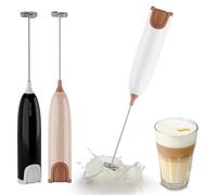 Aischens Espumador de Leche Eléctrico, Mini Batidora Portatil de Mano para Capuchino, Café y Leche, Mini Mezclador de Huevos/Bebidas, Espumador Eléctrico para Espuma de Café Latte Matcha (Negro)