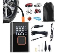 Aischens Inflador de Neumáticos y Compresor de Aire Portátil para Coche, Bicicleta - Bomba de Aire Eléctrica con Manómetro Digital, Recargable (Bomba Portátil)