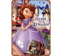 Aisdjjuehy Sofia The First - Cartel de aluminio con texto en inglés "La primera princesa" para decoración del hogar, bar, tienda, café, vintage, regalo, 20,3 x 30,5 cm, color