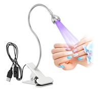 AISEELY Secador de uñas UV, 3W Mini lámpara de uñas, USB Secador Portátil, Profesional UV Lámpara LED Giratoria 360 °, Ajuste de tres velocidades - Plata