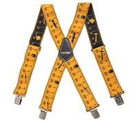 AISENIN Tirantes de cinta métrica para hombre, 5 cm de ancho, tirantes de trabajo elásticos ajustables, Amarillo, 6.2 * 4.3 * 1.1 inch