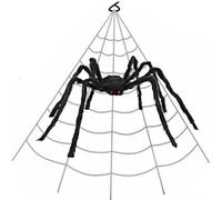 AISENO Decoraciones de Halloween de 200 Pulgadas y araña Gigante de 78 Pulgadas, araña Peluda Virtual Realista para decoración de Interiores y Exteriores