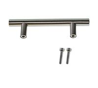 AISENPARTS Armario de cocina de acero inoxidable de níquel cepillado plateado Tirador de barra en T Tiradores de cajón de muebles 76mm / 96mm Centros de orificio 127mm / 150mm de largo