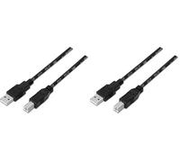 AISENS A101-0005 - Cable USB 2.0 Impresora de 1 m, Color Negro (Paquete de 2)