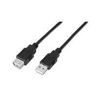 AISENS A101-0016 - Cable Extensión USB 2.0 DE 1.8 m (Apto para Juegos de Consola, Cámaras Digitales, Cámara Web, impresoras y Ratón) Color Negro