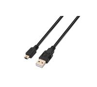 AISENS A101-0026 - Cable USB 2.0 (3 m, para Móviles y Cámaras Digitales) Color Negro