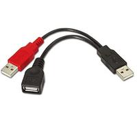 Aisens a101-0030 cable usb 0,15 m usb 2.0 2 x usb a usb a negro, rojo