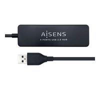 AISENS - A104-0402 - HUB USB 2.0, Tipo A/M-4xtipo A/H, Negro, 30cm