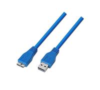 AISENS A105-0048 - Cable USB 3.0 DE 2 m (Apto para Carcasa Externa, moviles y camaras Digitales) Color Azul