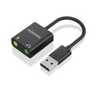 AISENS - A106-0769 - Conversor USB-A A Audio 48Khz, USB-A/M-2Xjack 3.5/H, Negro, 10Cm