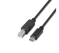 AISENS A107-0053 - Cable USB 2.0 Impresora 3 A de 1 m, Color Negro