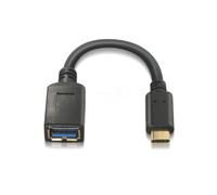 Cable USB 3.1 Tipo-C Aisens A107-0062/ USB Tipo-C Macho - USB Hembra/ Hasta 27W/ 625Mbps/ 15cm/ Negro