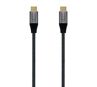 AISENS - A107-0670 - Cable USB 3.2 Gen2x2 20Gbps 5A 100W E-mark, tipo USB-C/M-USB-C/M, gris, 0.6m