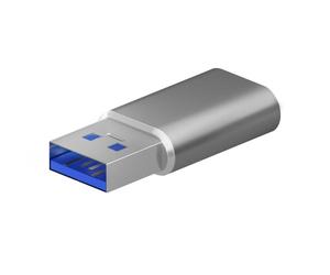 Aisens A108-0677 Mini Adaptador USB 3.2 Gen2 a USB 2.0 3A Gris