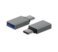 Aisens Adaptador USB A108-0718 - USB-C macho a USB 3.2 hembra (Gen1 3A), aluminio, gris