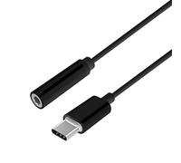 AISENS - A109-0385 Conversor USB-C a Audio Estilo Apple, USB-C/M-Jack 3.5/H, Negro, 15cm