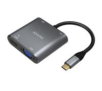 CONVERSOR USB-C A VGA H-HDMI 4K H-USB-A 3.0 H-USB-C PD H GRIS 15CM A109-0626