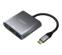 Aisens A109-0669 Adaptador USB-C a USB-C/HDMI 4K/USB 3.0 15cm Gris