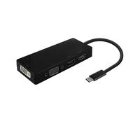 AISENS - A109-0679 - Conversor USB-C a DP/DVI/HDMI/VGA, USB-C/M-DP/H-DVI/H-HDMI/H-VGA/H, Negro, 15Cm