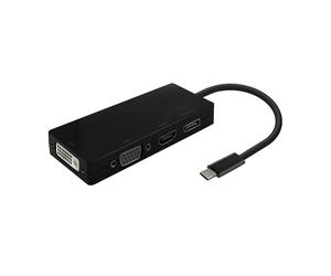 AISENS - A109-0679 - Conversor USB-C a DP/DVI/HDMI/VGA, USB-C/M-DP/H-DVI/H-HDMI/H-VGA/H, Negro, 15Cm