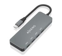 AISENS - A109-0695 - Hub USB 3.2 Gen2 10G USB-C, USB-C/M-4XUSB-C/H, Gris, 15Cm