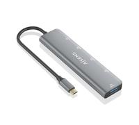 Hub USB Tipo-C Aisens A109-0857/ 3xUSB/ 1xUSB Tipo-C/ 1xUSB Tipo-C PD/ Gris