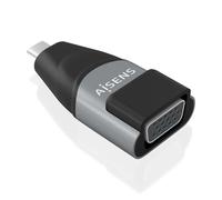 AISENS - A109-0863 - Adaptador Conversor Aluminio USB-C A VGA, USB-C/M-Hdb15/H, Gris