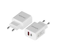 AISENS - CARGADOR 20W, 1xUSB-C PD3.0, 1xUSB-A QC3.0, BLANCO A110-0681