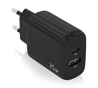 AISENS - A110-0759 - Cargador 25W, 1XUSB-C PD3.0, 1XUSB-A QC3.0, Negro