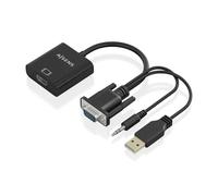 AISENS - A115-0872 - Cable Conversor SVGA+Audio A HDMI, SVGA/M+Jack 3.5/M+USB-A/M-HDMI A/H, Negro, 20Cm