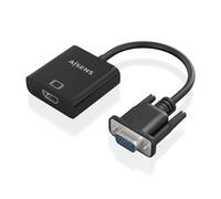 AISENS - A115-0873 - Cable Conversor SVG Audio A HDMI, SVGA/M+Jack 3.5/H+USB Microb/H-HDMI A/H, Negro, 20Cm