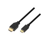 CABLE AISENS HDMI MACHO A MINI HDMI MACHO 1.8M ALTA VELOCIDAD CON ETHERNET FULL HD NEGRO A119-0114