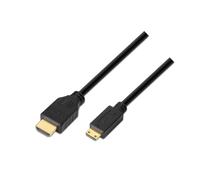 AISENS A119-0115 - Cable Mini HDMI Alta Velocidad (3 m, compatibilidad 3D y Ethernet, Apto para Full HD/Ultra HD/HD ready/3D/1080p/2160p) Color Negro