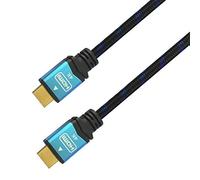 AISENS - A120-0355 Cable HDMI V2.0 premium alta velocidad con ethernet 4k@60hz 18gbps, A macho a A macho, negro/azul, 0.5m