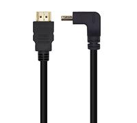 AISENS A120-0456 Cable HDMI V2.0 acodado premium alta velocidad/HEC 4K@60Hz 18Gbps, A/M-A/M, negro, 1.0m