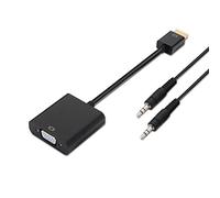 AISENS A122-0126 - Conversor HDMI a SVGA (Jack 3.5/H, 10cm+1 m para conectar la Pantalla VGA) Color Negro
